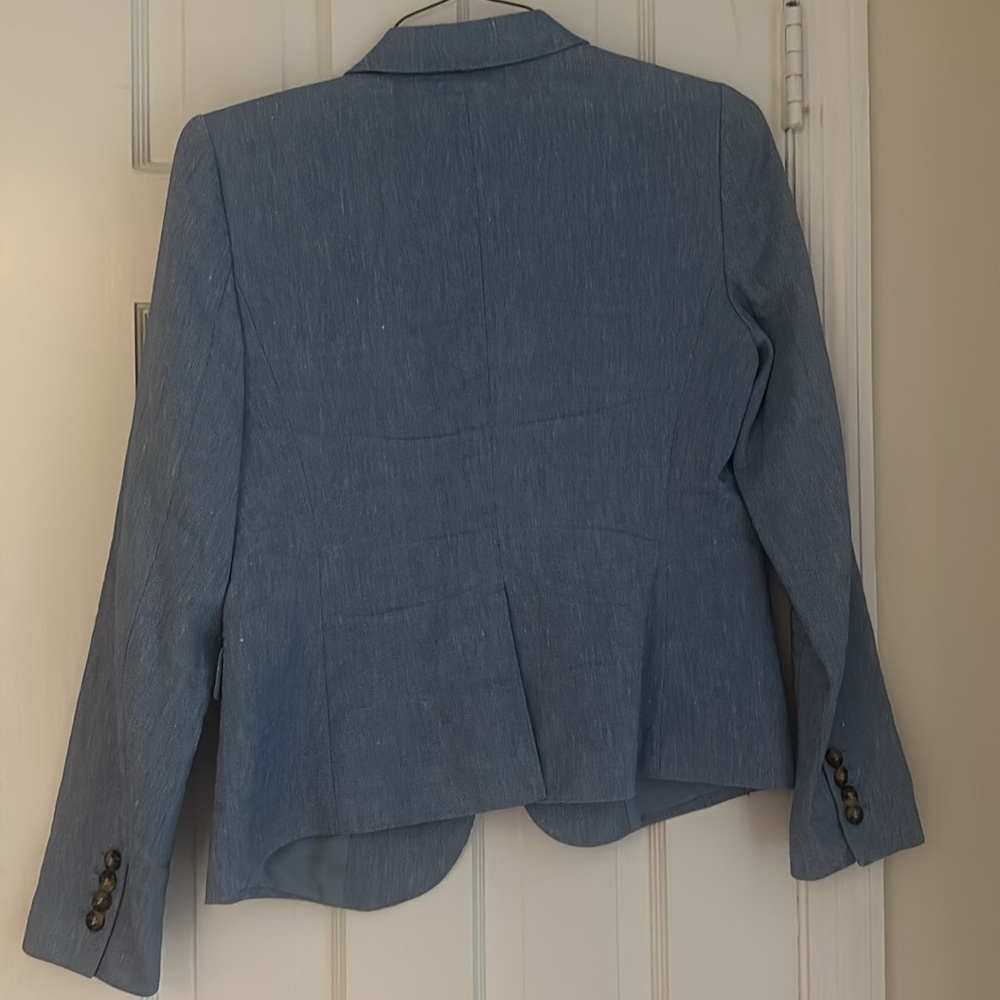 Ann Taylor Carolina Blue Linen Blazer size 2 - Picture 2 of 5